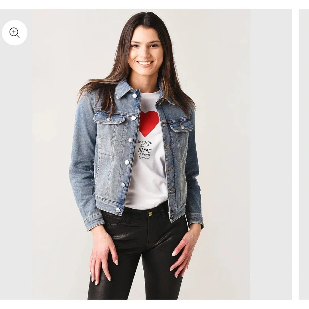 Zadig & Voltaire Light Blue Denim Jacket with Back Graphic Patch